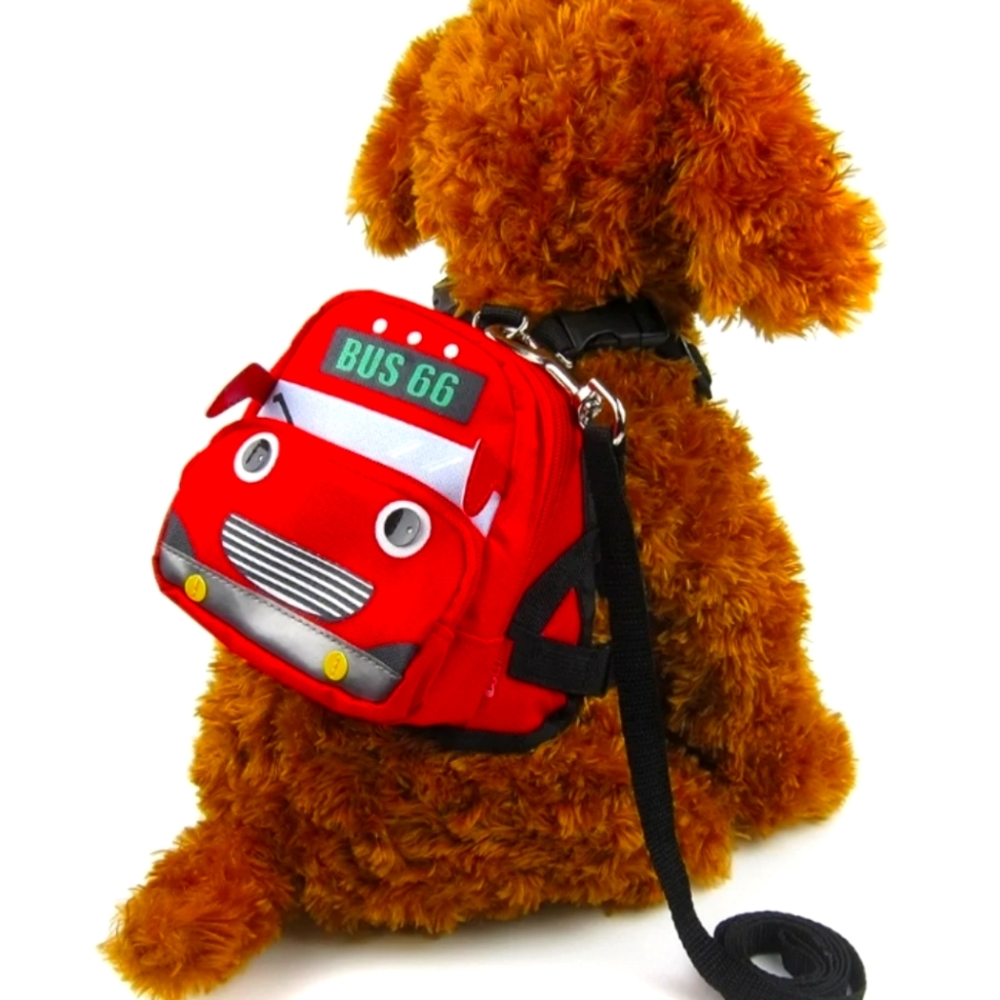 New Medium Red Dog Bagpack Leash